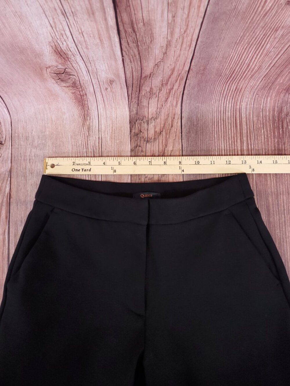 Quince Womens Size 4 Ultra Stretch Ponte Trousers Black Wide Leg High Rise Pants - Picture 12 of 14